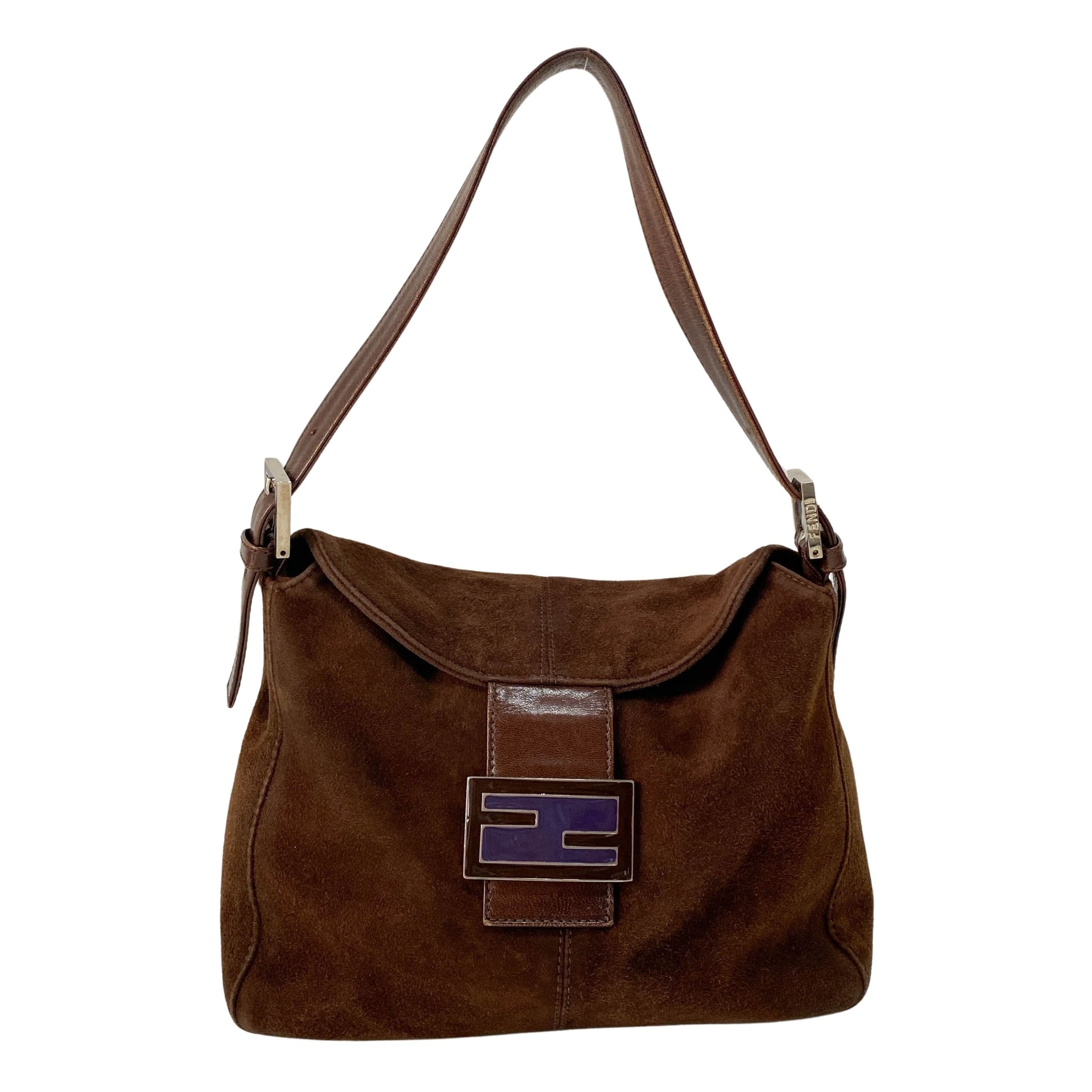 Vintage Brown Suede Shoulder Bag
