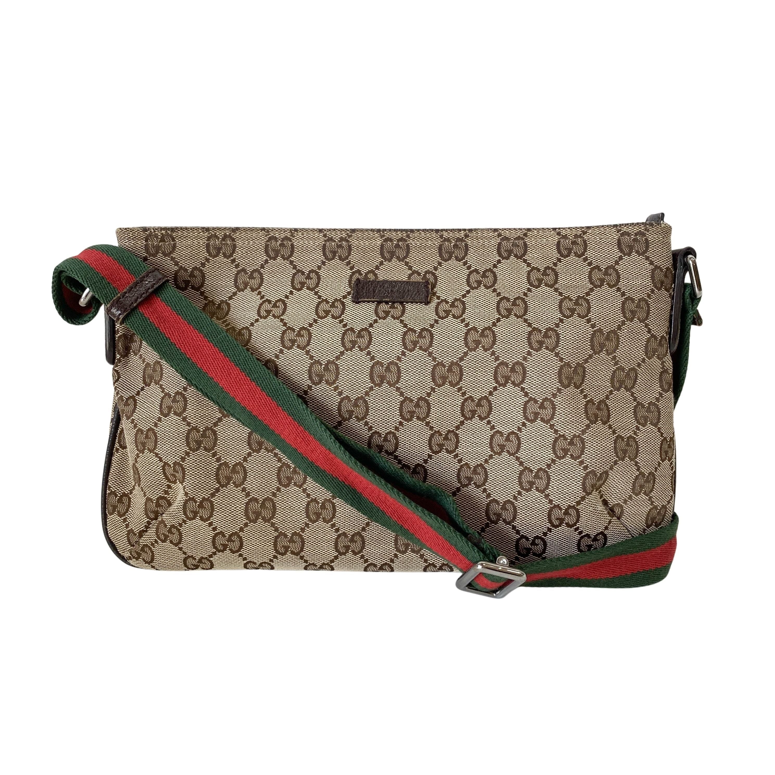 GG Beige/Brown Canvas Shoulder Bag