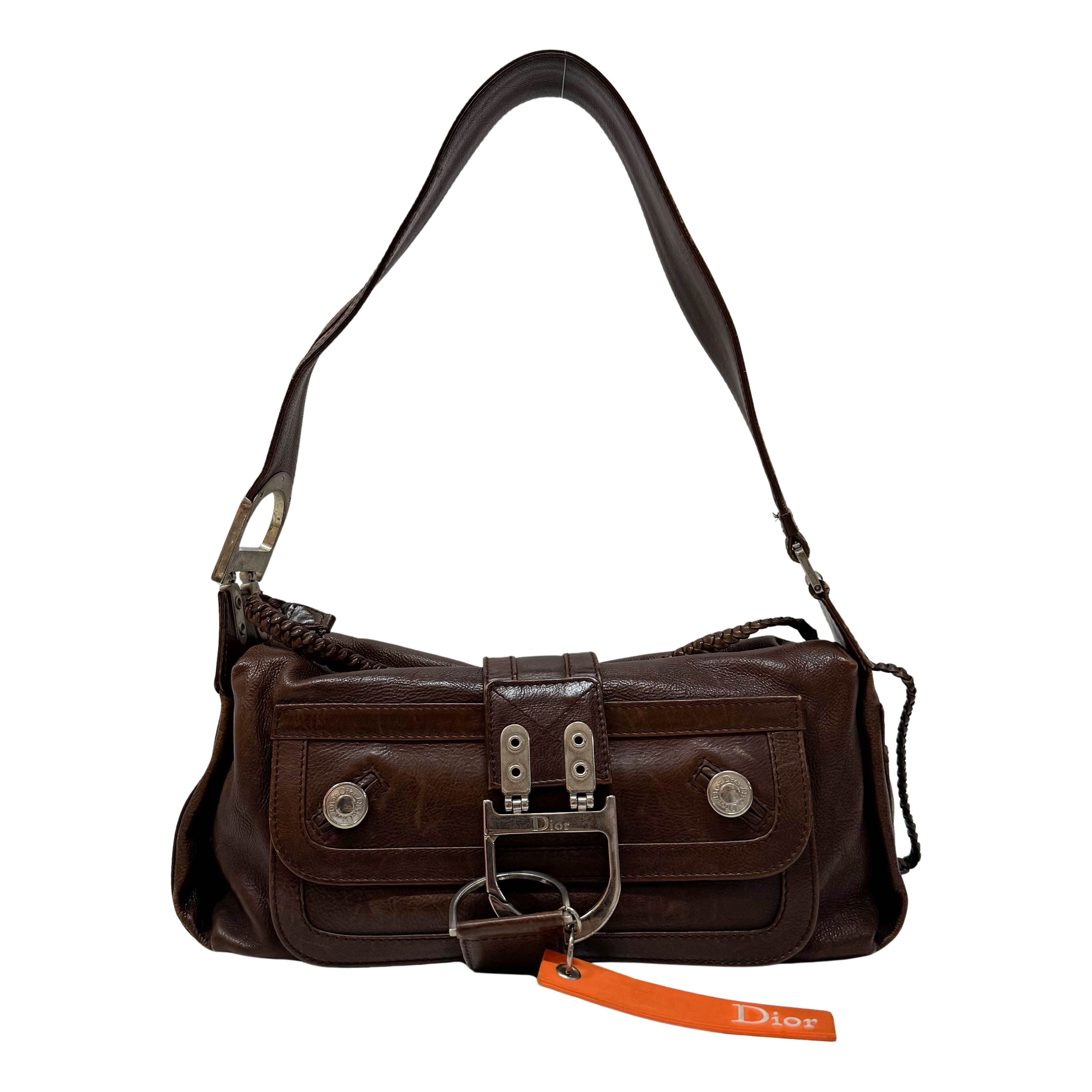Flight Brown Leather Shoulder Bag