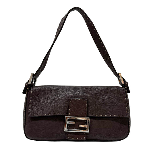 Selleria Baguette Brown Leather Shoulder Bag