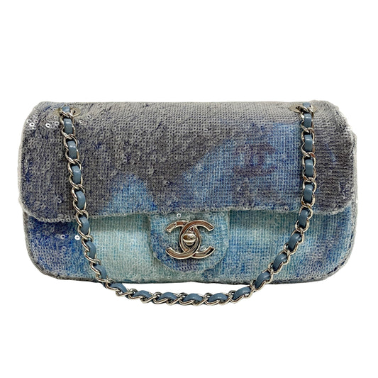 Small Waterfall Timeless Blue Sequin Bag
