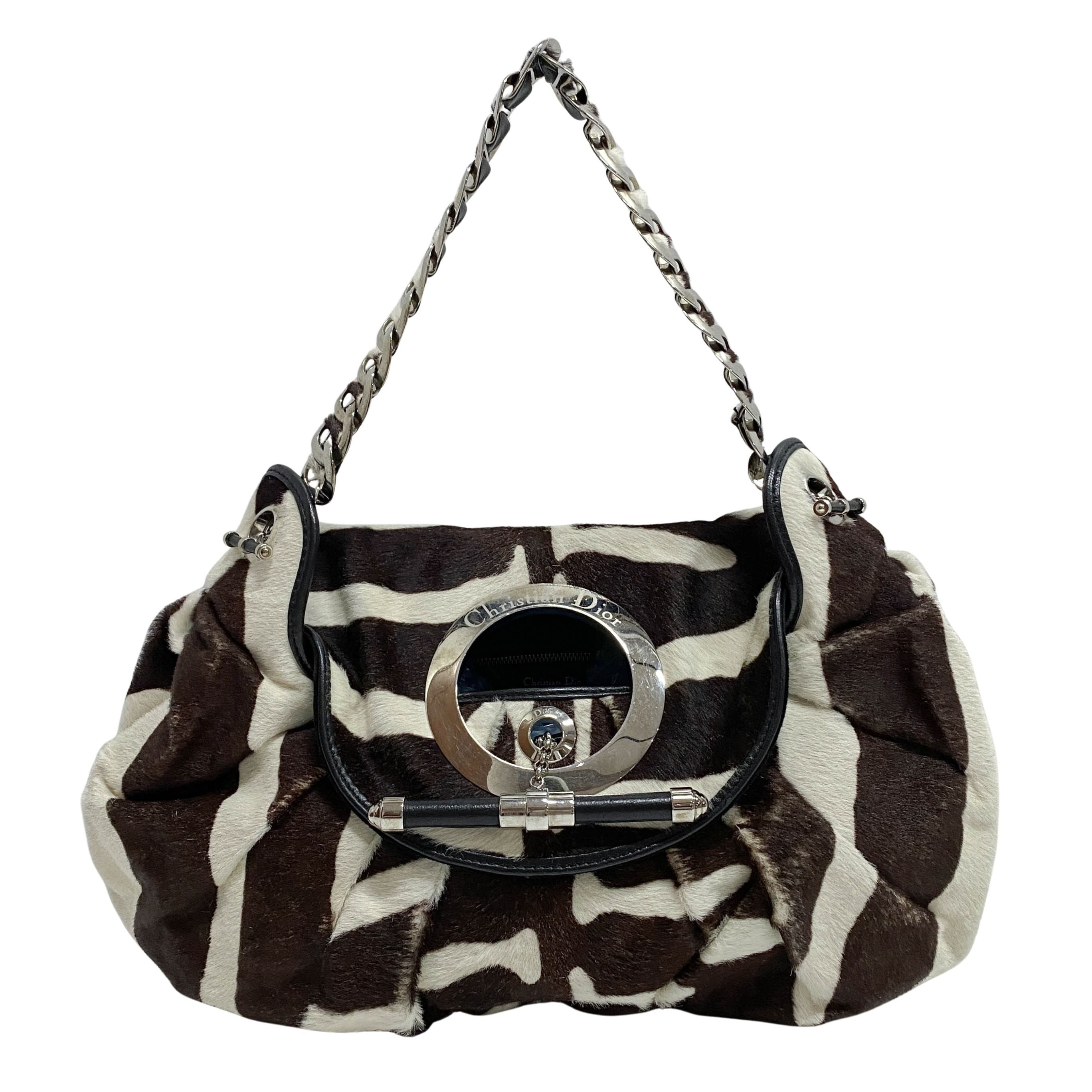 Jazzclub Zebra Print Pony Hair Shoulder Bag