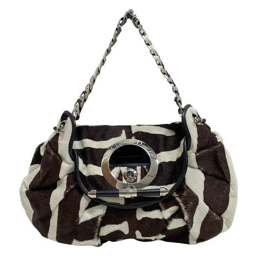 Jazzclub Zebra Print Pony Hair Shoulder Bag