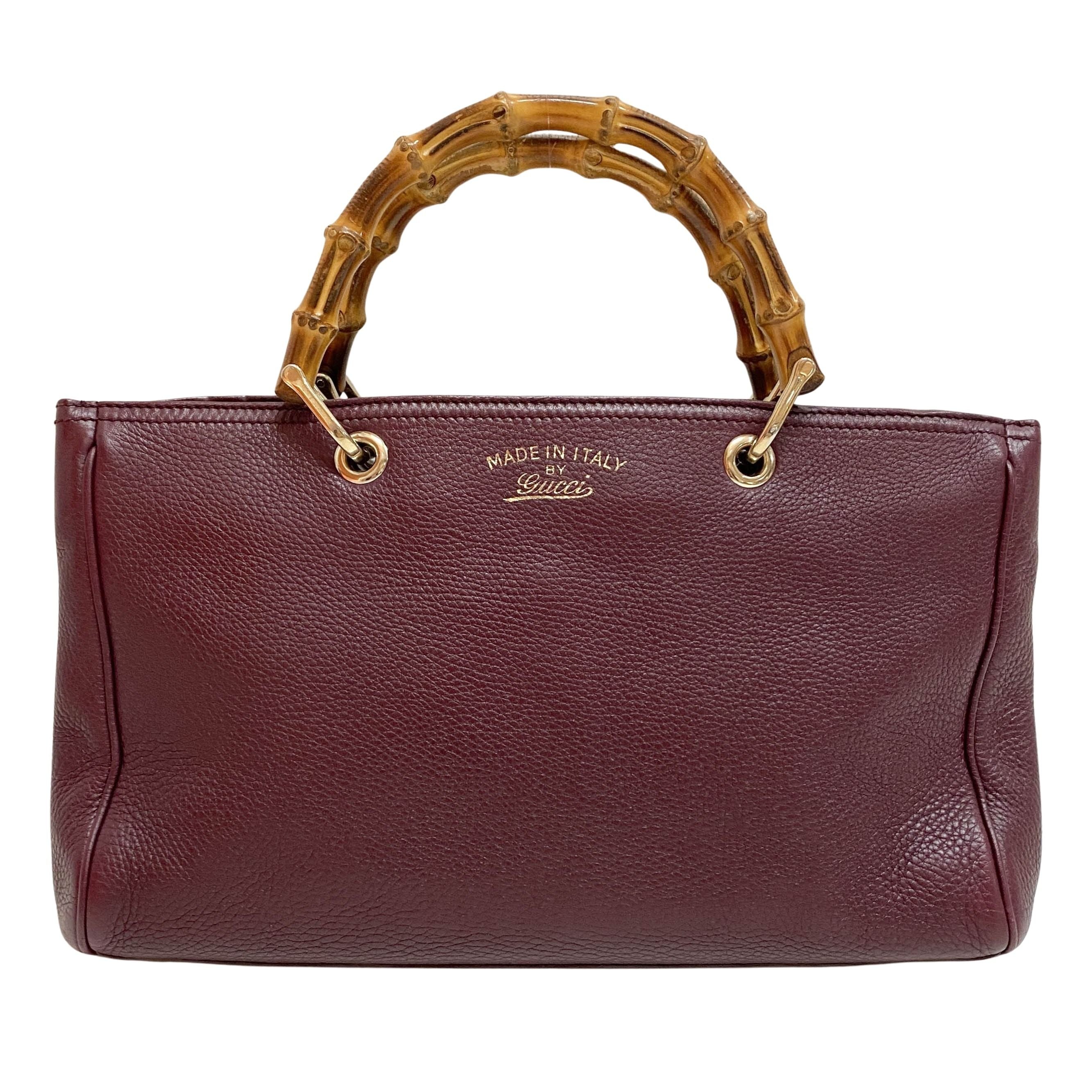 Bamboo Shopper Burgundy Leather Two Way Bag