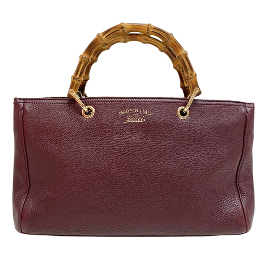 Bamboo Shopper Burgundy Leather Two Way Bag