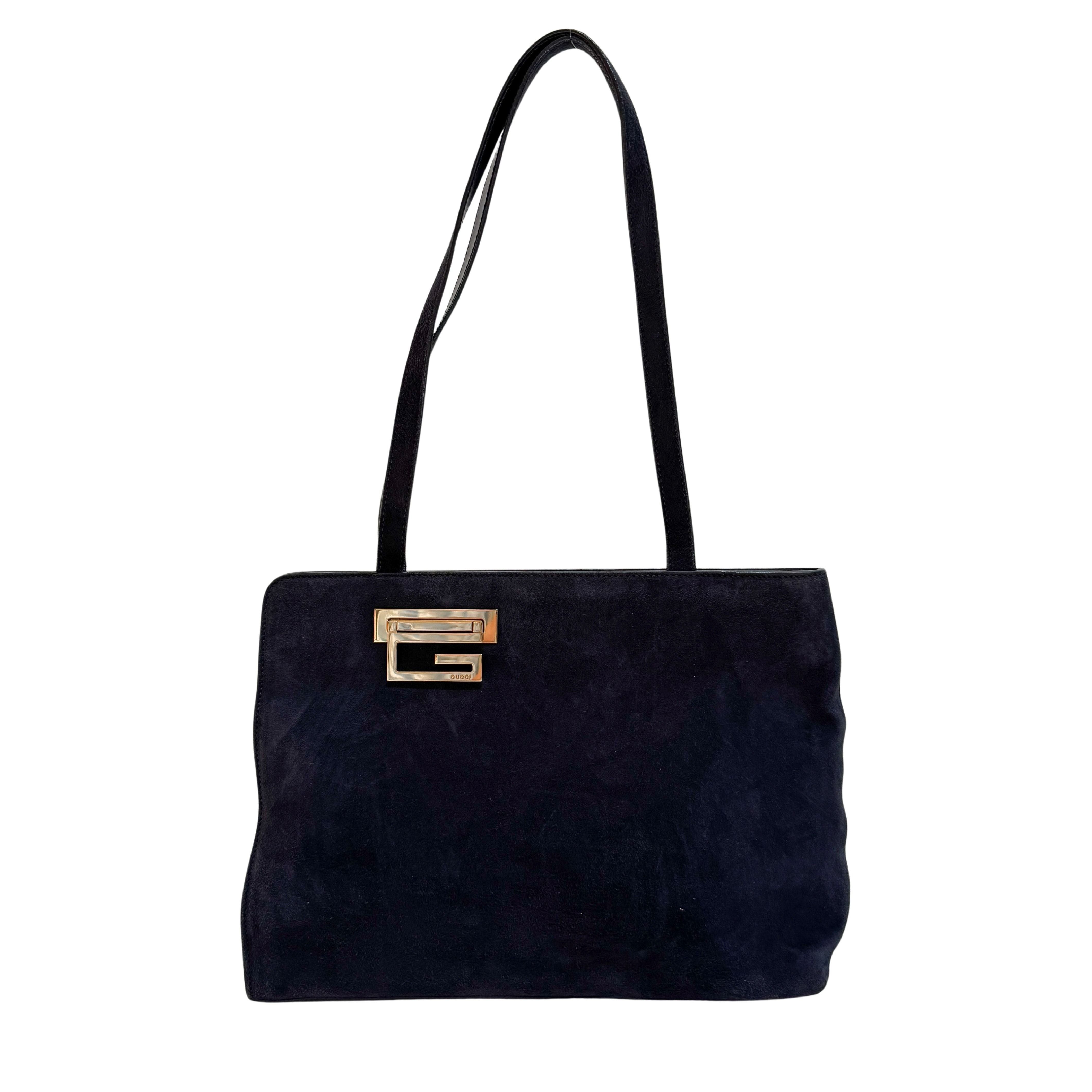 Black Suede Tote Bag