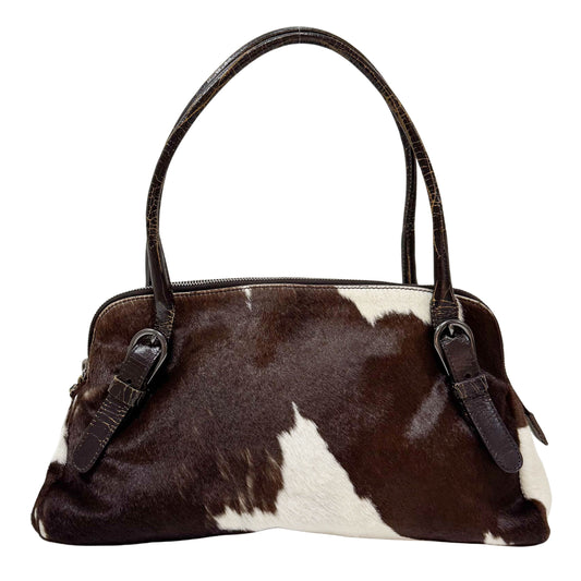 Cow Print Brown/White Pony Hair Shoulder Bag