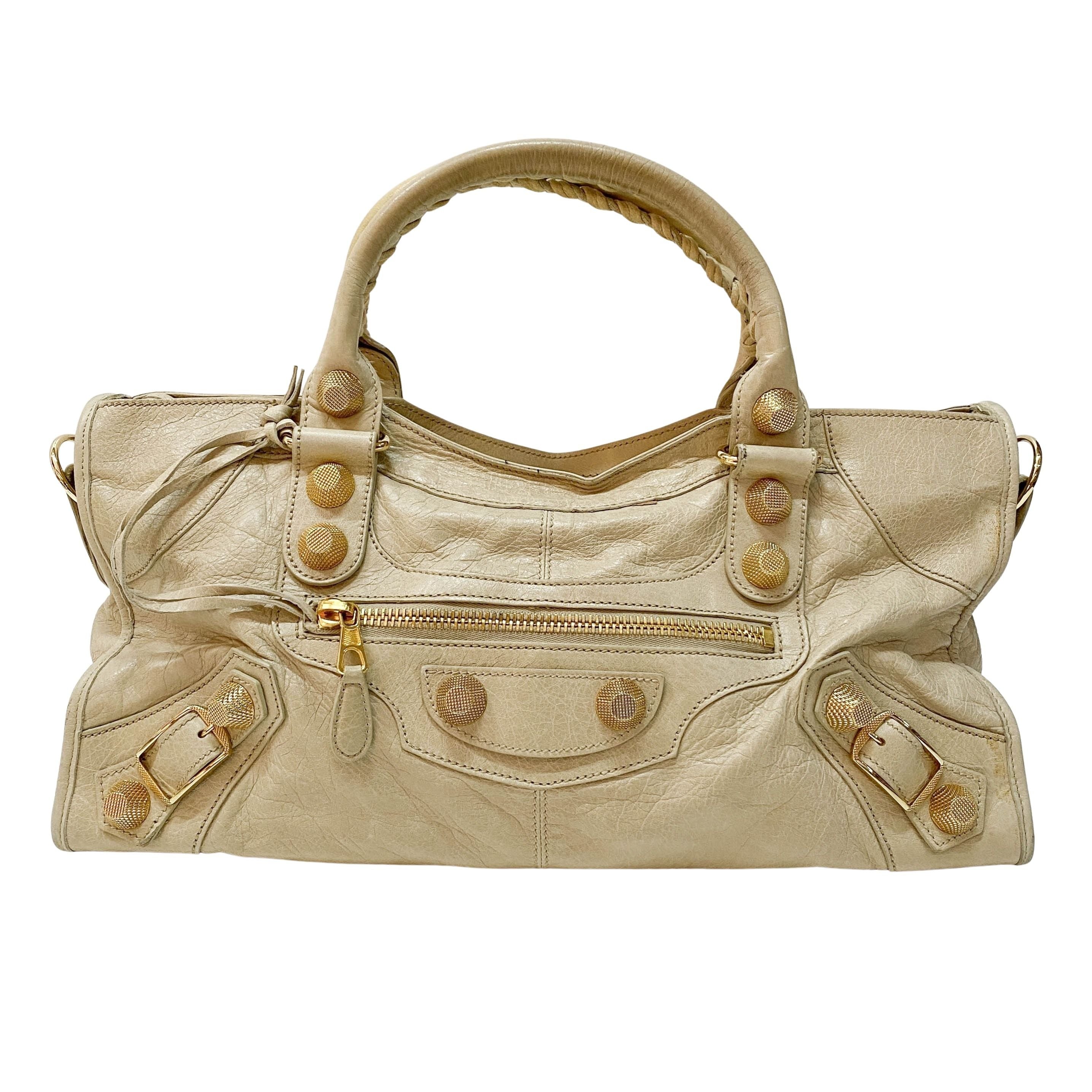 The Part Time Light Beige Calfskin Leather Two Way Bag