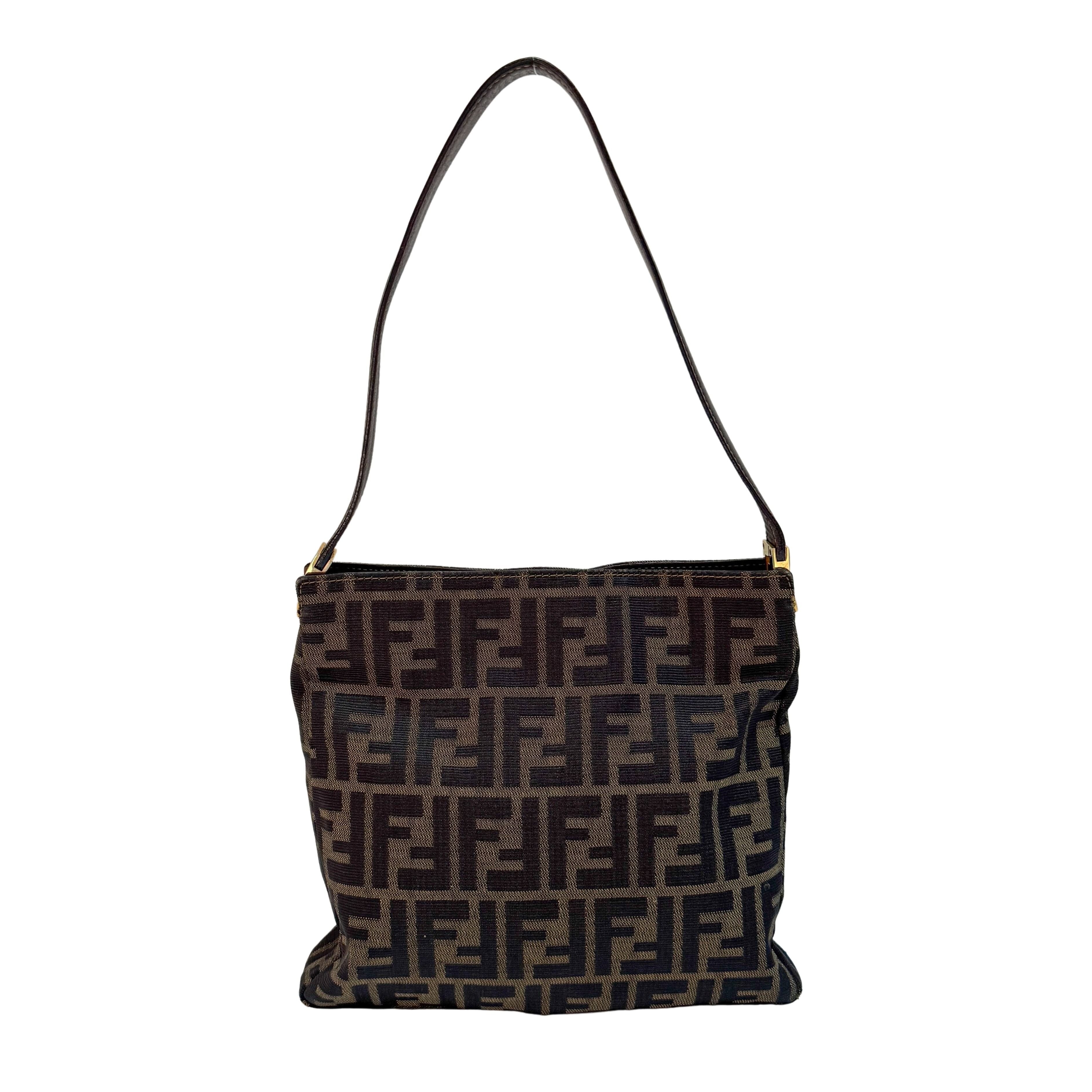 Zucca Brown Canvas Shoulder Bag