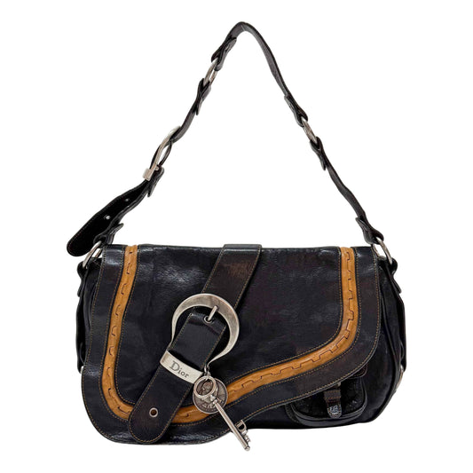 Gaucho Black Leather Shoulder Bag