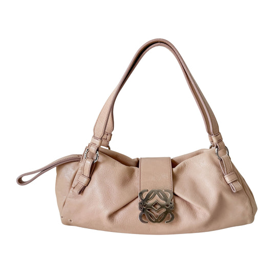 Anagram Pink/Beige Leather Shoulder Bag