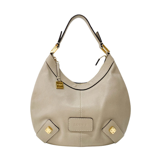 New Road Beige Leather Shoulder Bag