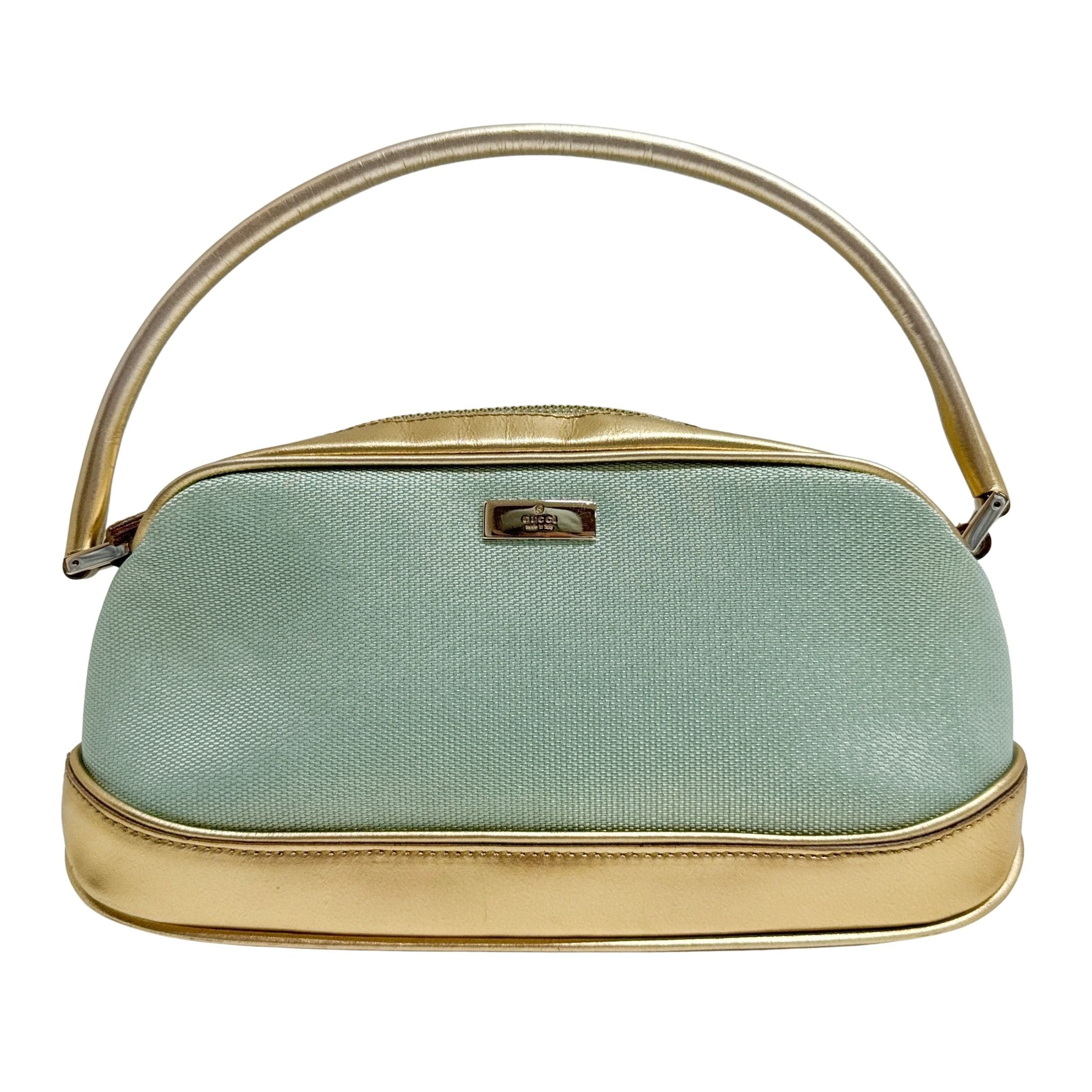 Blue & Gold Canvas Handbag