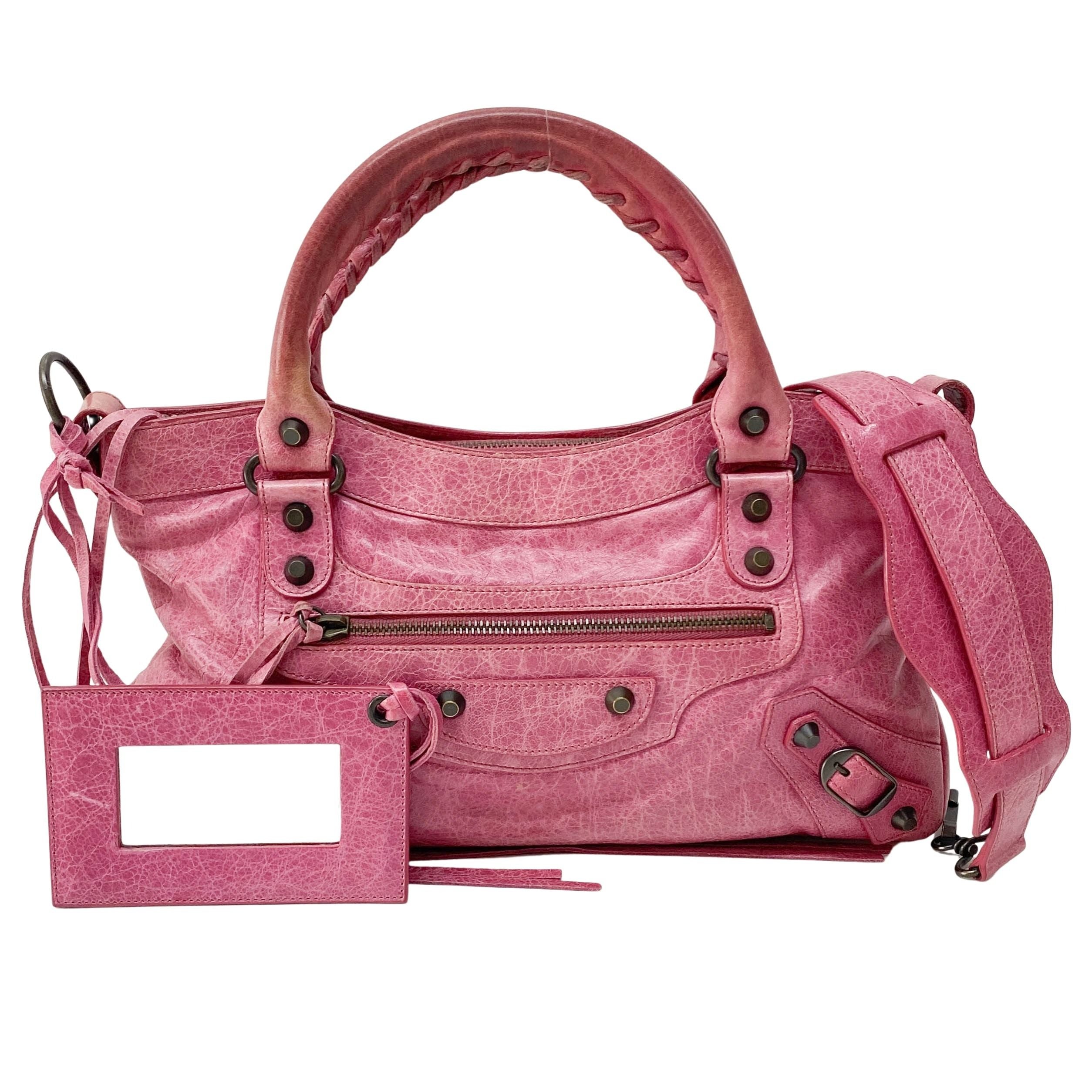 The First Pink Calfskin Leather Two Way Bag