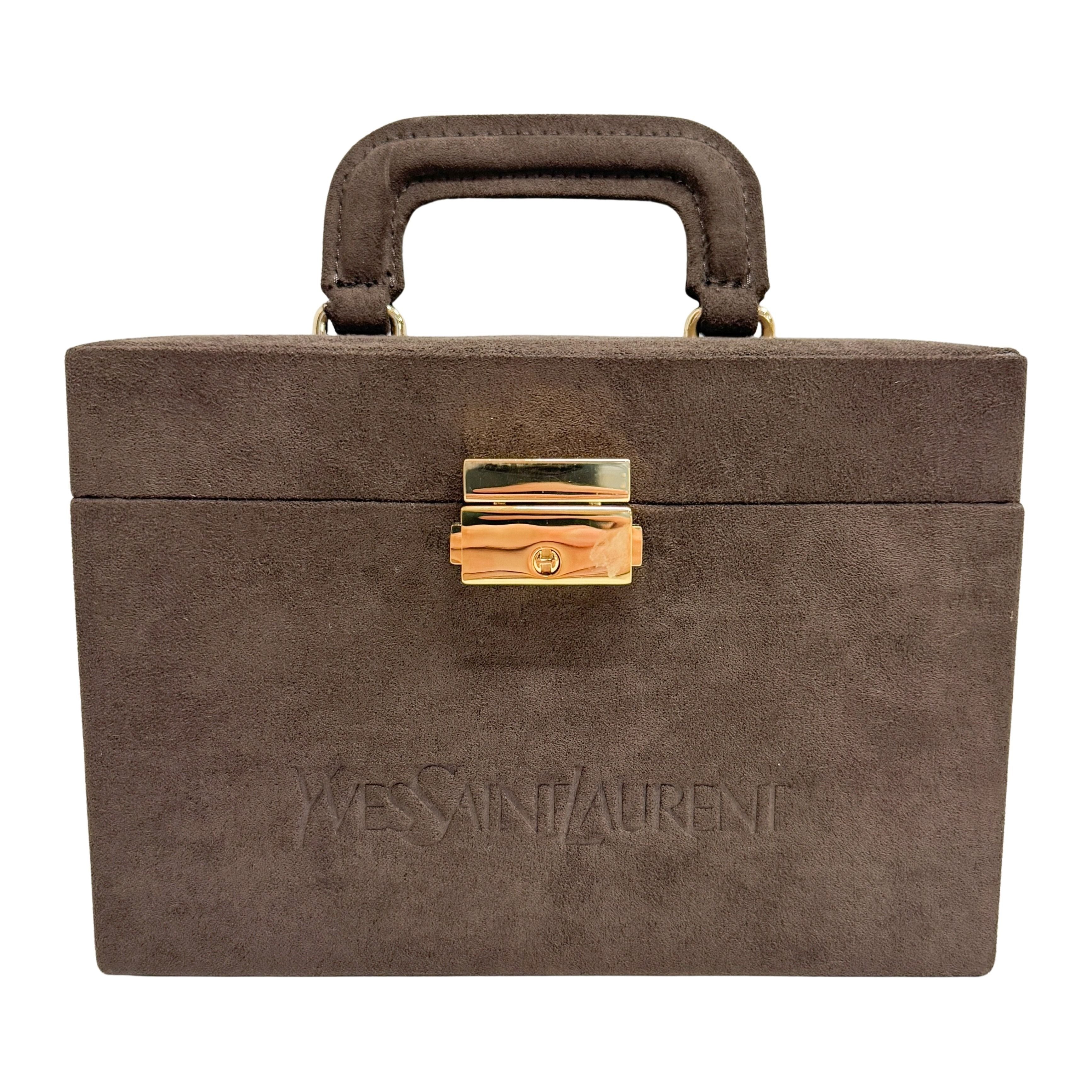 Brown Suede Makeup/Vanity Bag