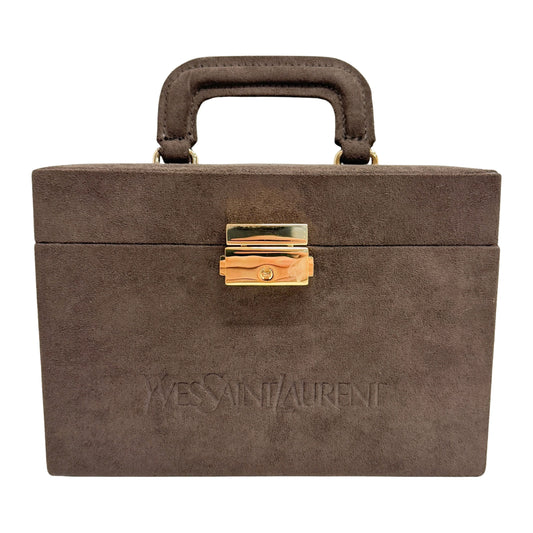 Brown Suede Makeup/Vanity Bag