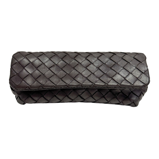 Intrecciato Brown Leather Pouch