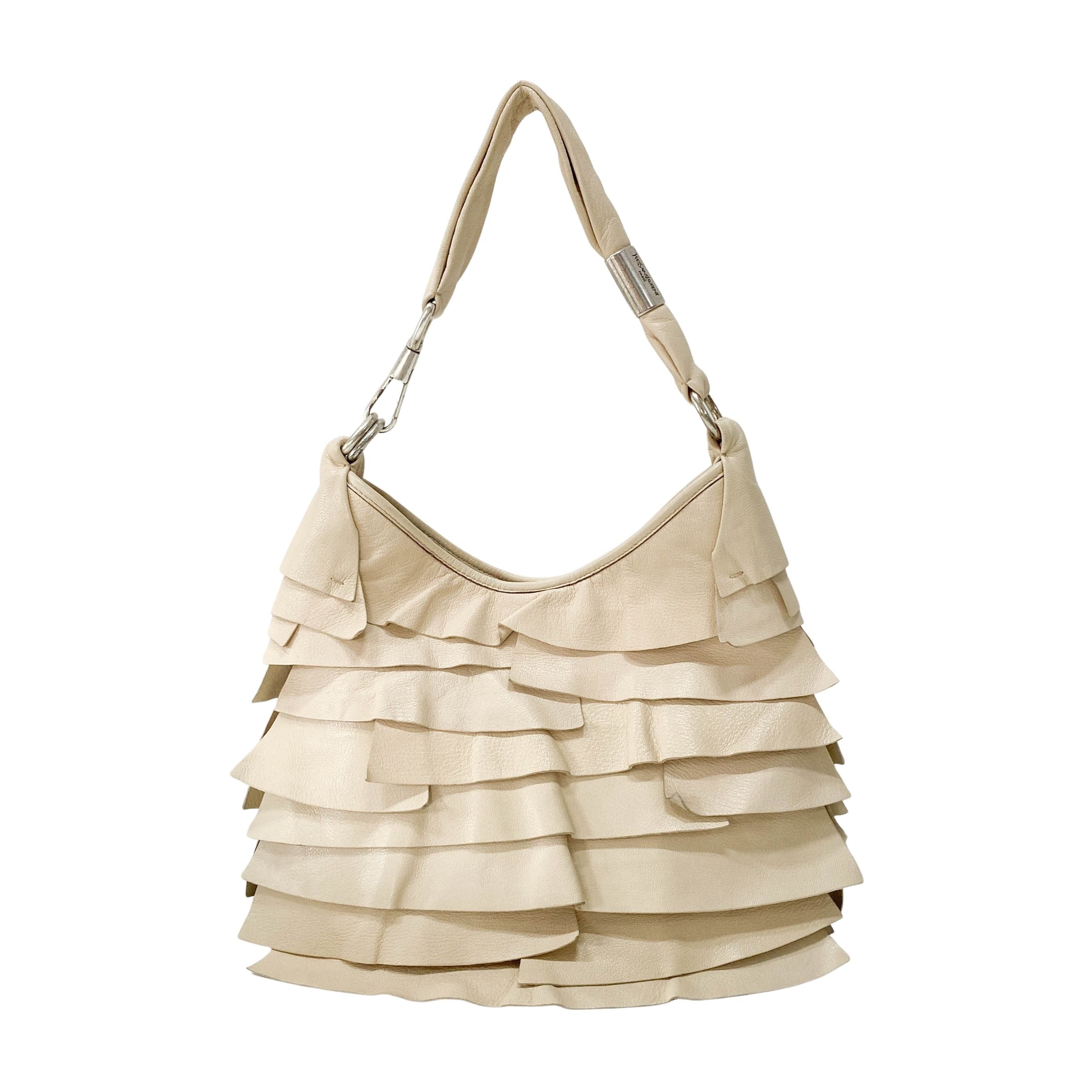 Saint Tropez Beige Leather Shoulder Bag