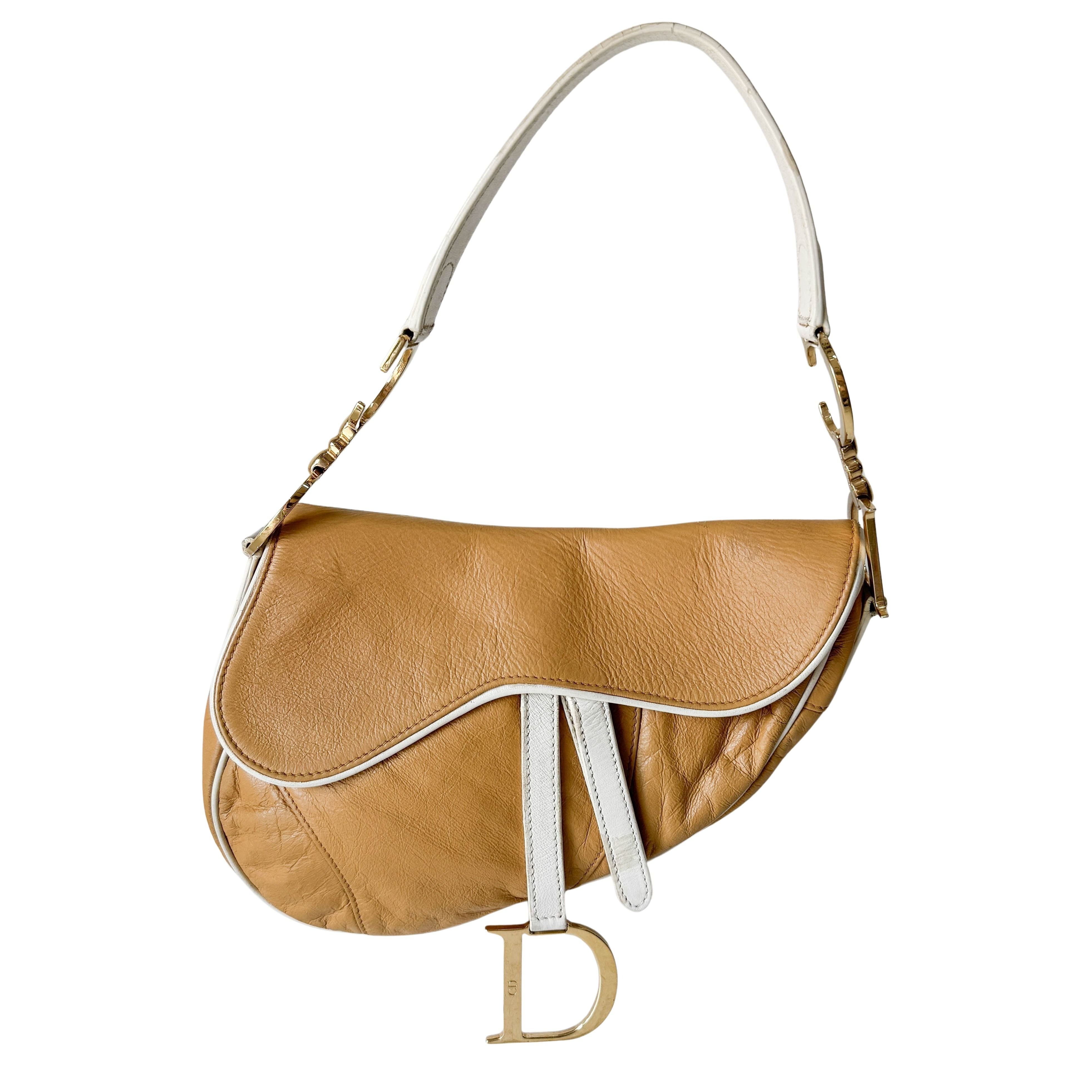 Saddle Beige Leather Shoulder Bag