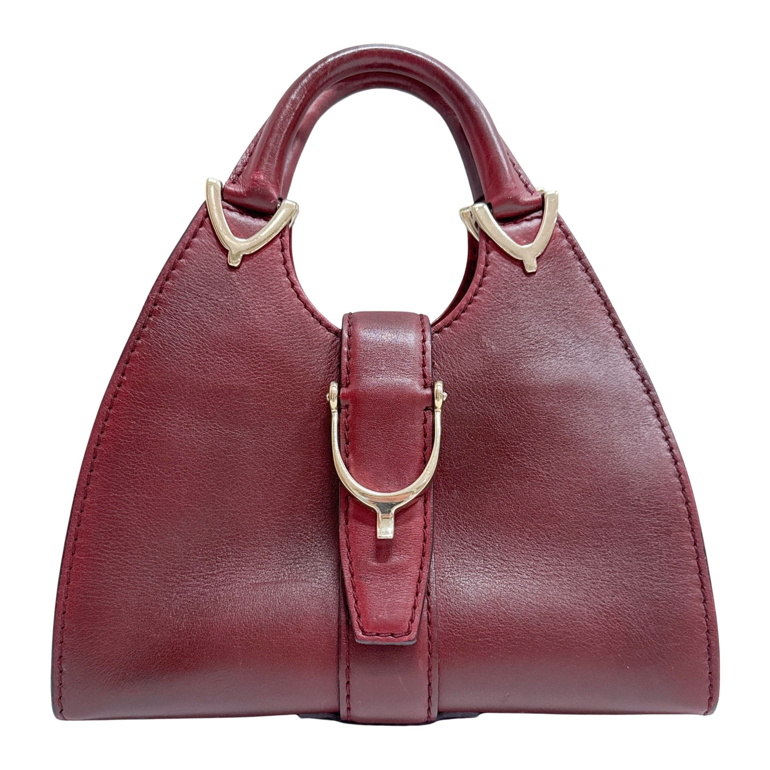 Stirrup Burgundy Leather Handbag