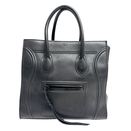Luggage Black Leather Tote