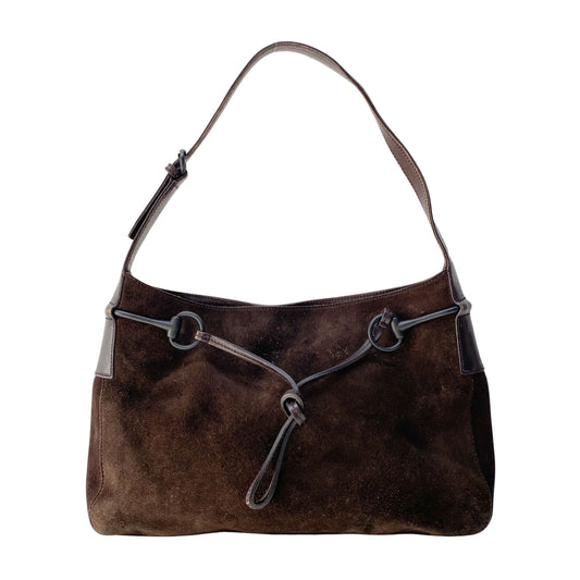 Vintage Brown Suede Shoulder Bag
