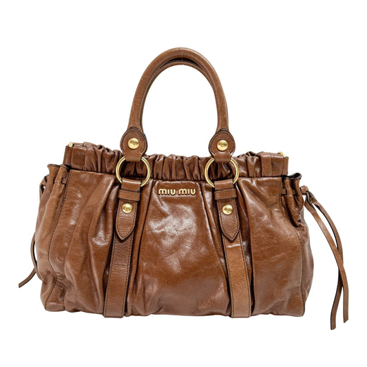 Vitello Brown Leather Two Way Bag