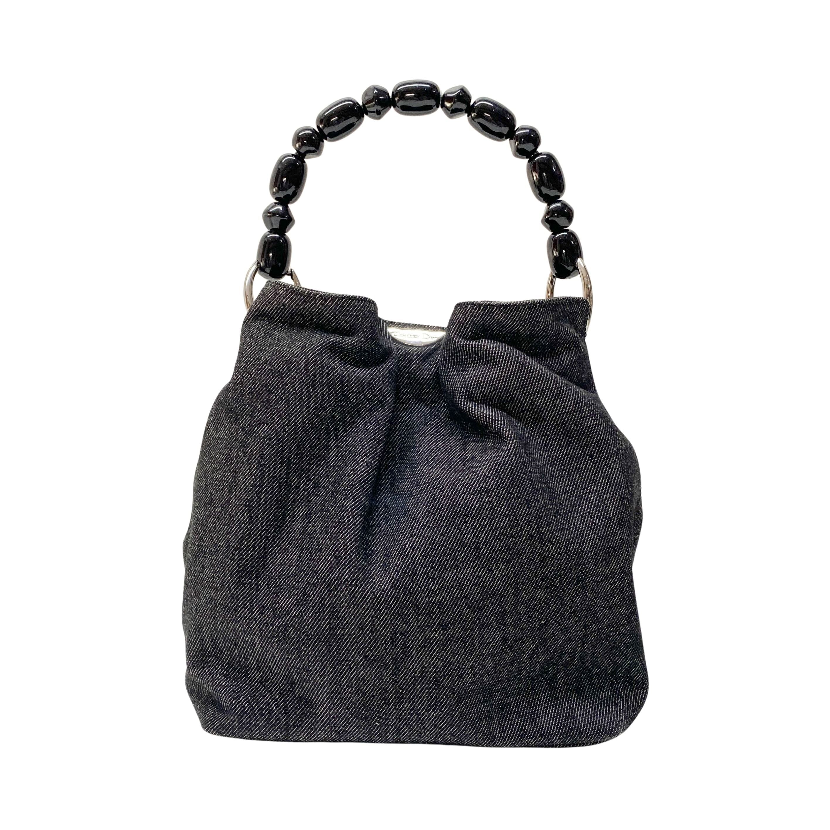 Malice Pearl Black Denim Hand Bag