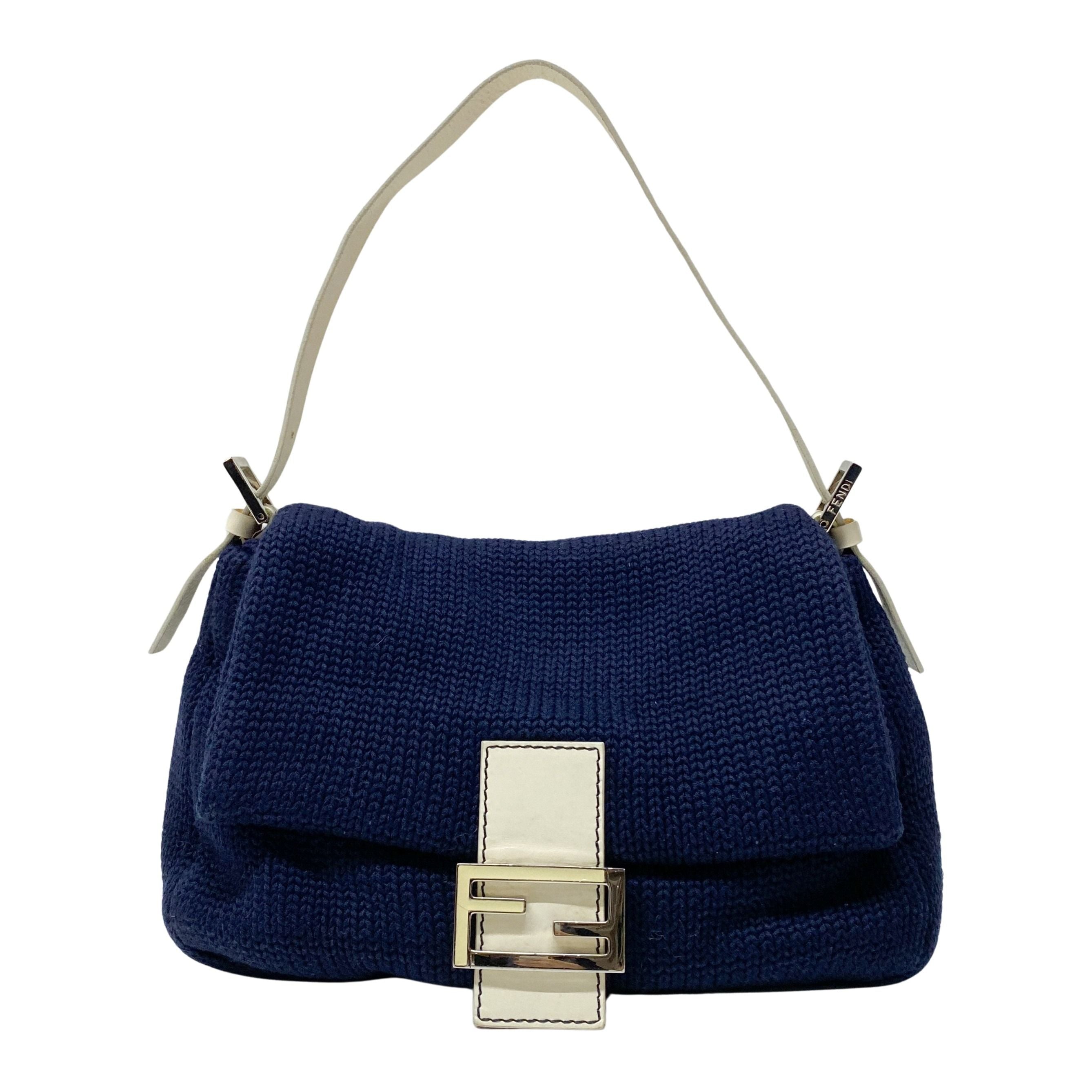 Mamma Baguette Knitted Cotton Fabric Shoulder Bag