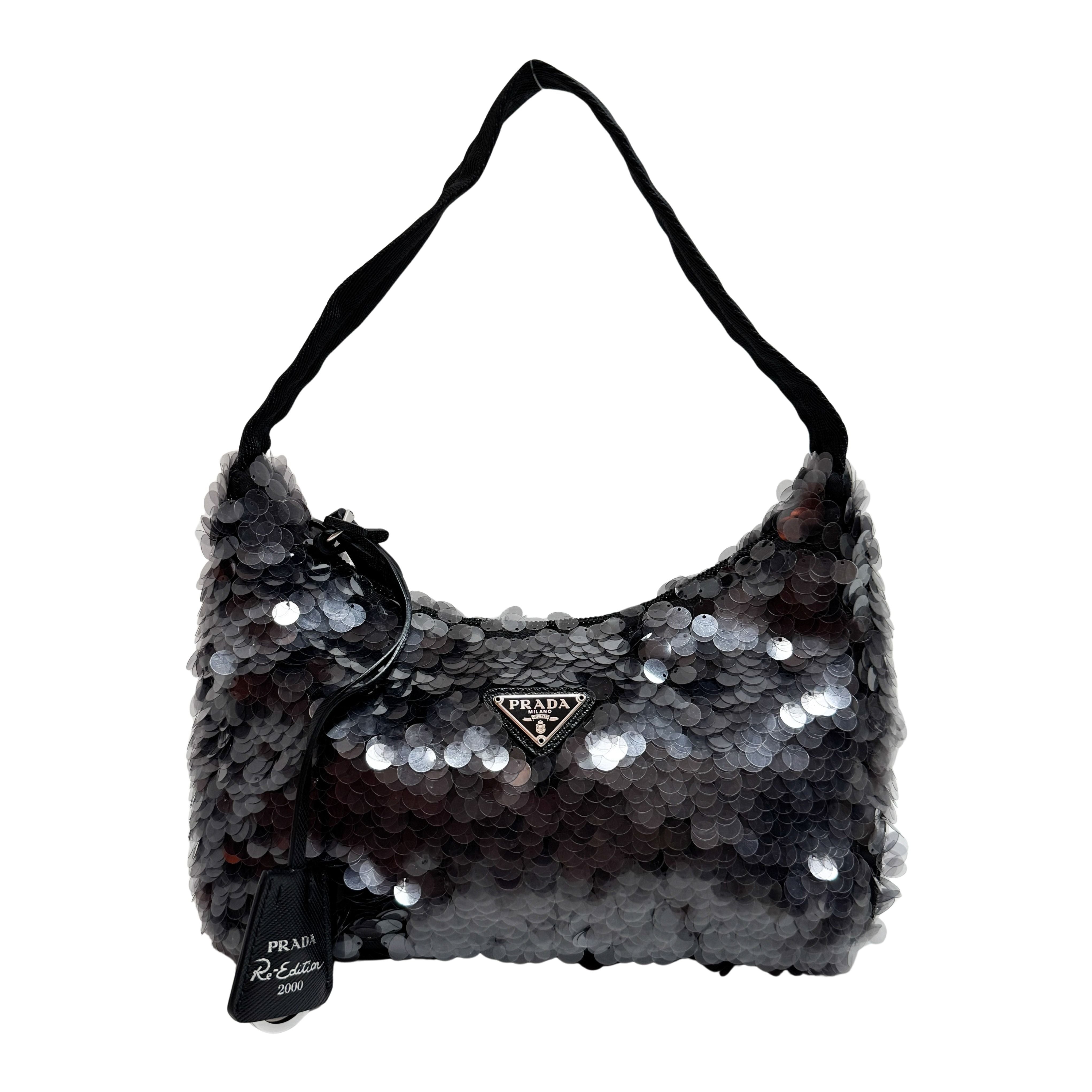 Vintage Black Sequin Shoulder Bag