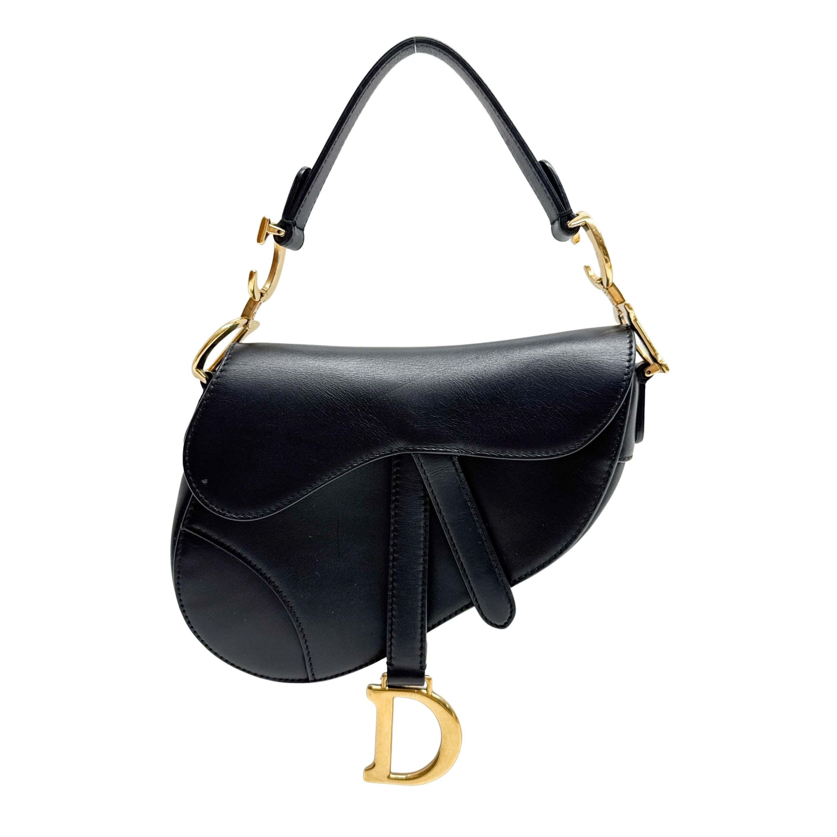 Saddle Black Leather Hand Bag