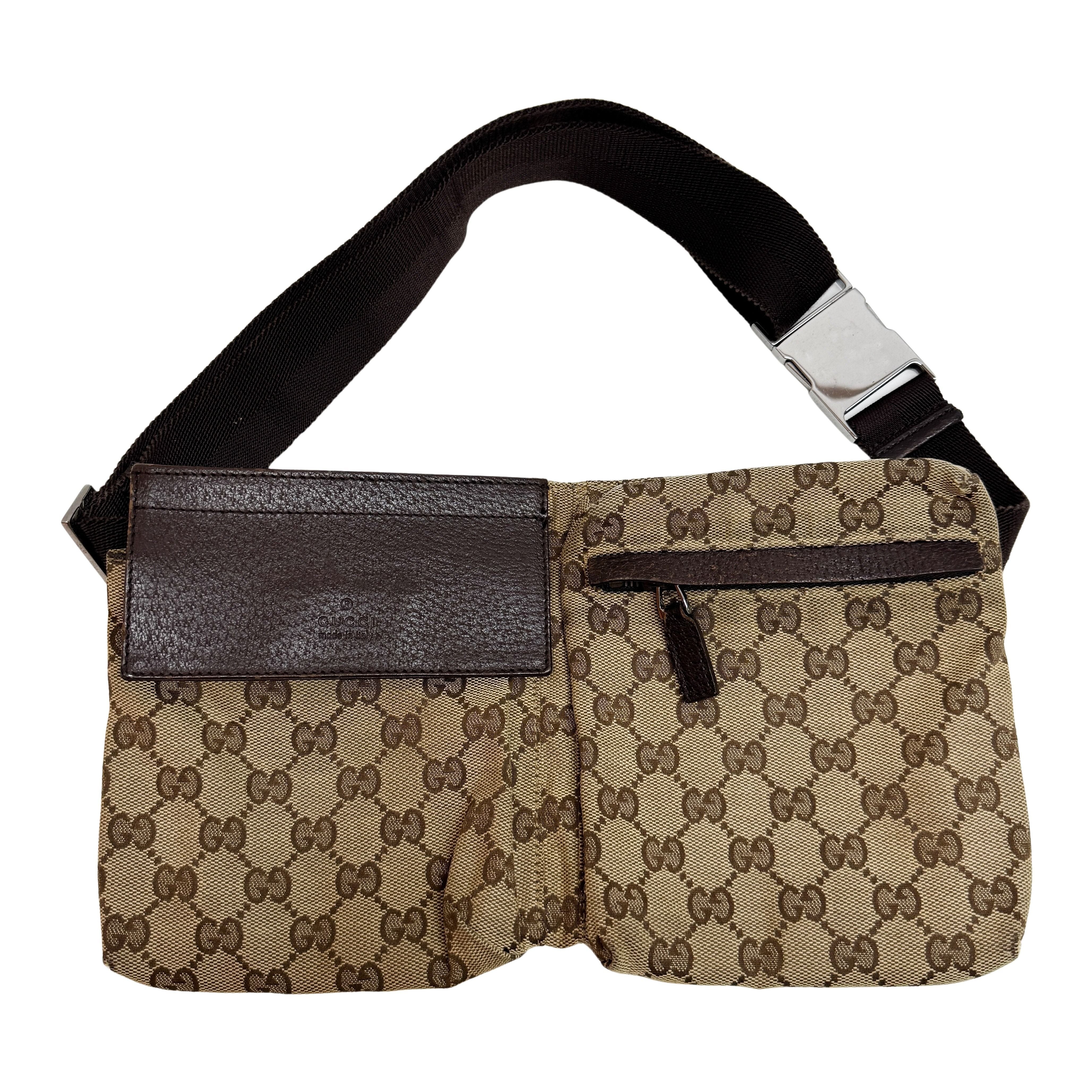 Brown GG Canvas Adjustable Fanny Pack