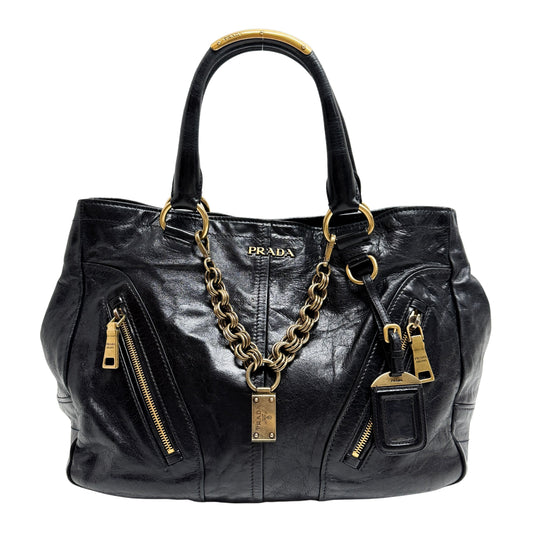 Black Leather Hand Bag