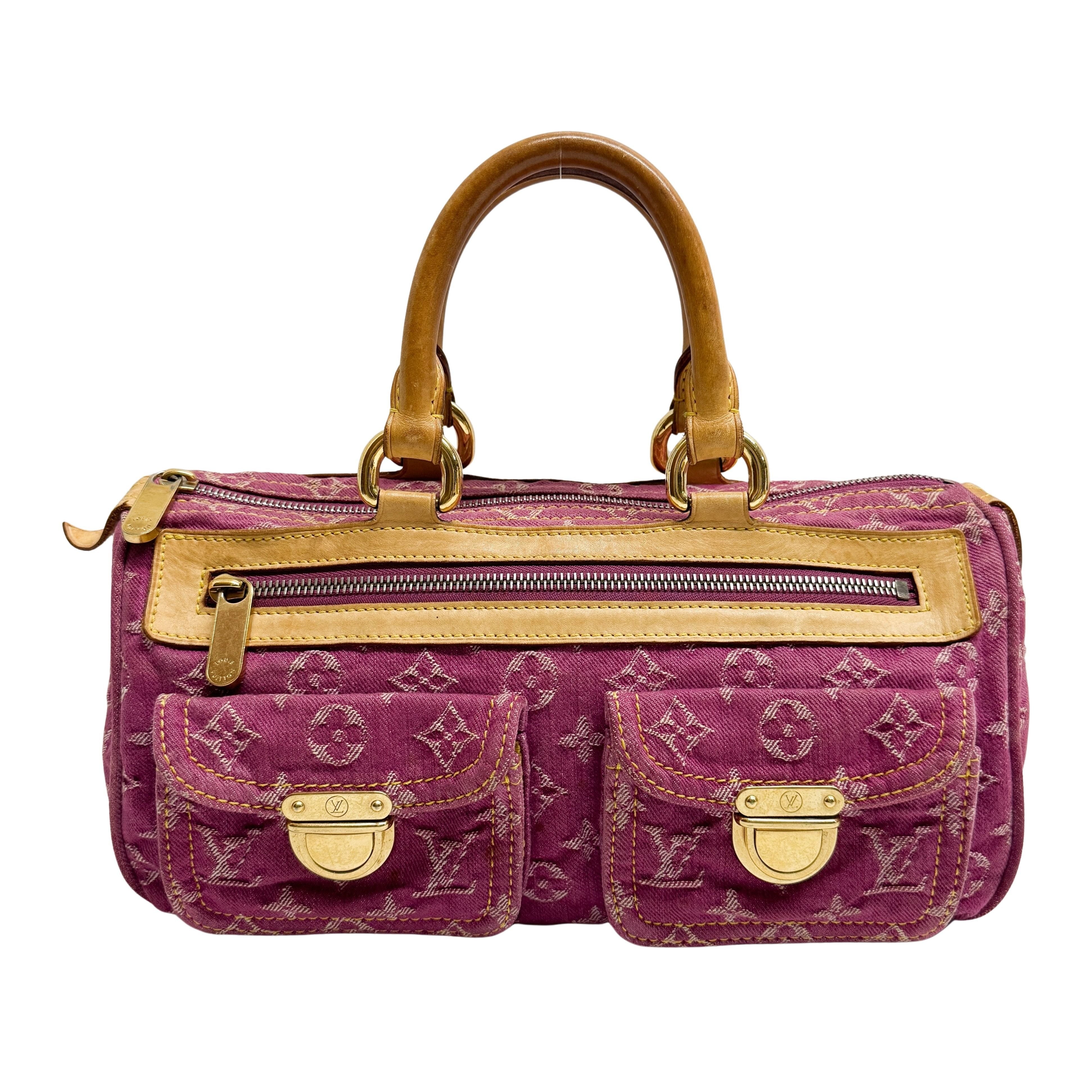 Neo Speedy Pink Baggy Monogram Denim Hand Bag