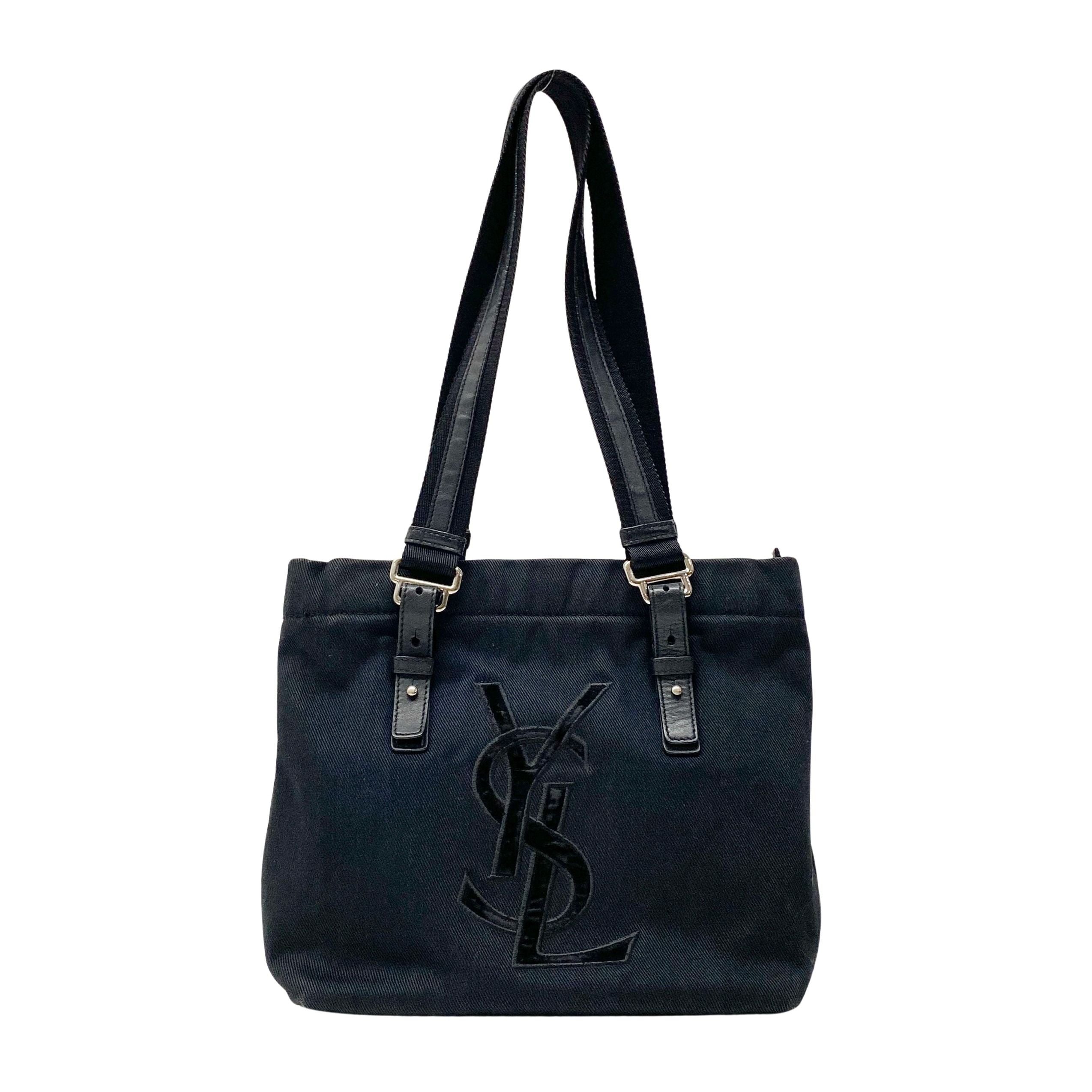 Black Canvas Tote Shoulder Bag