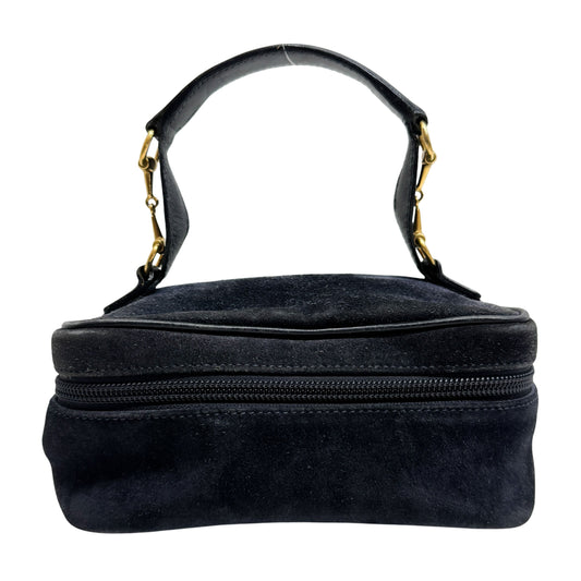 Horsebit Navy Blue Suede Pouch