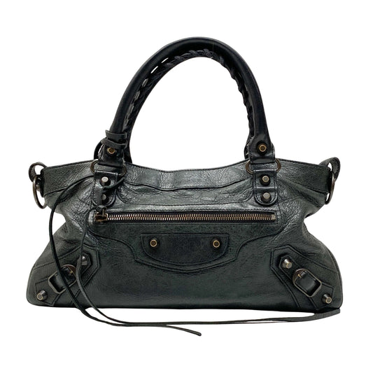 Mini City Black Calfskin Leather Two Way Bag