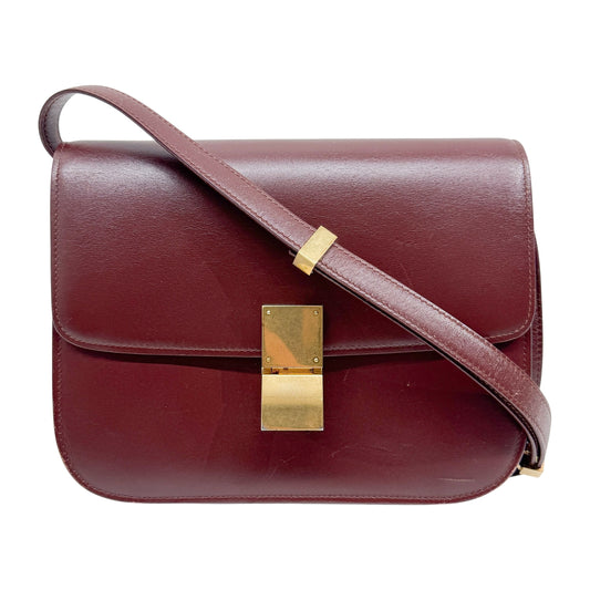 Vintage Red Leather Shoulder Bag