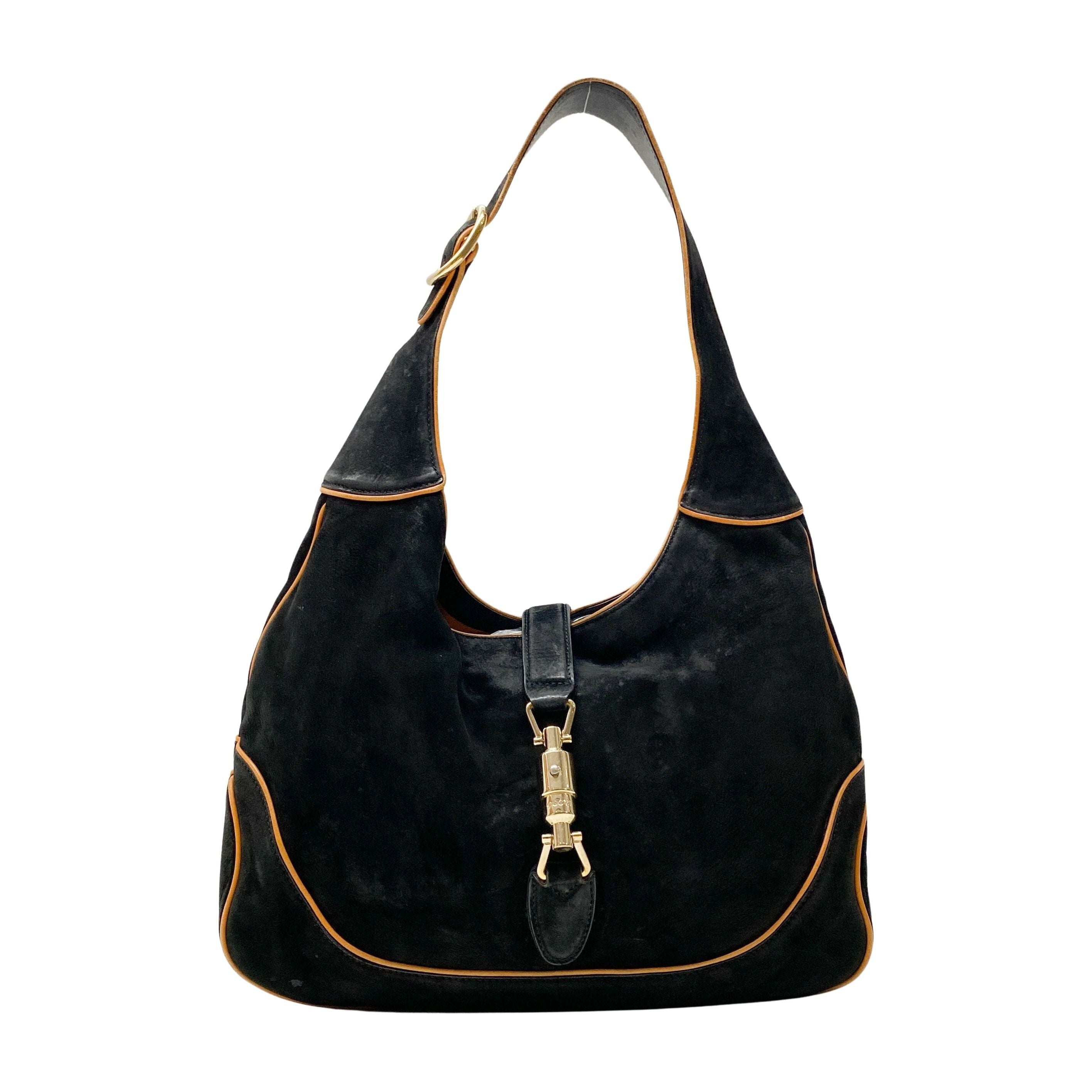 Jackie Black Leather Shoulder Bag
