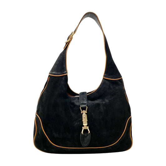 Jackie Black Leather Shoulder Bag