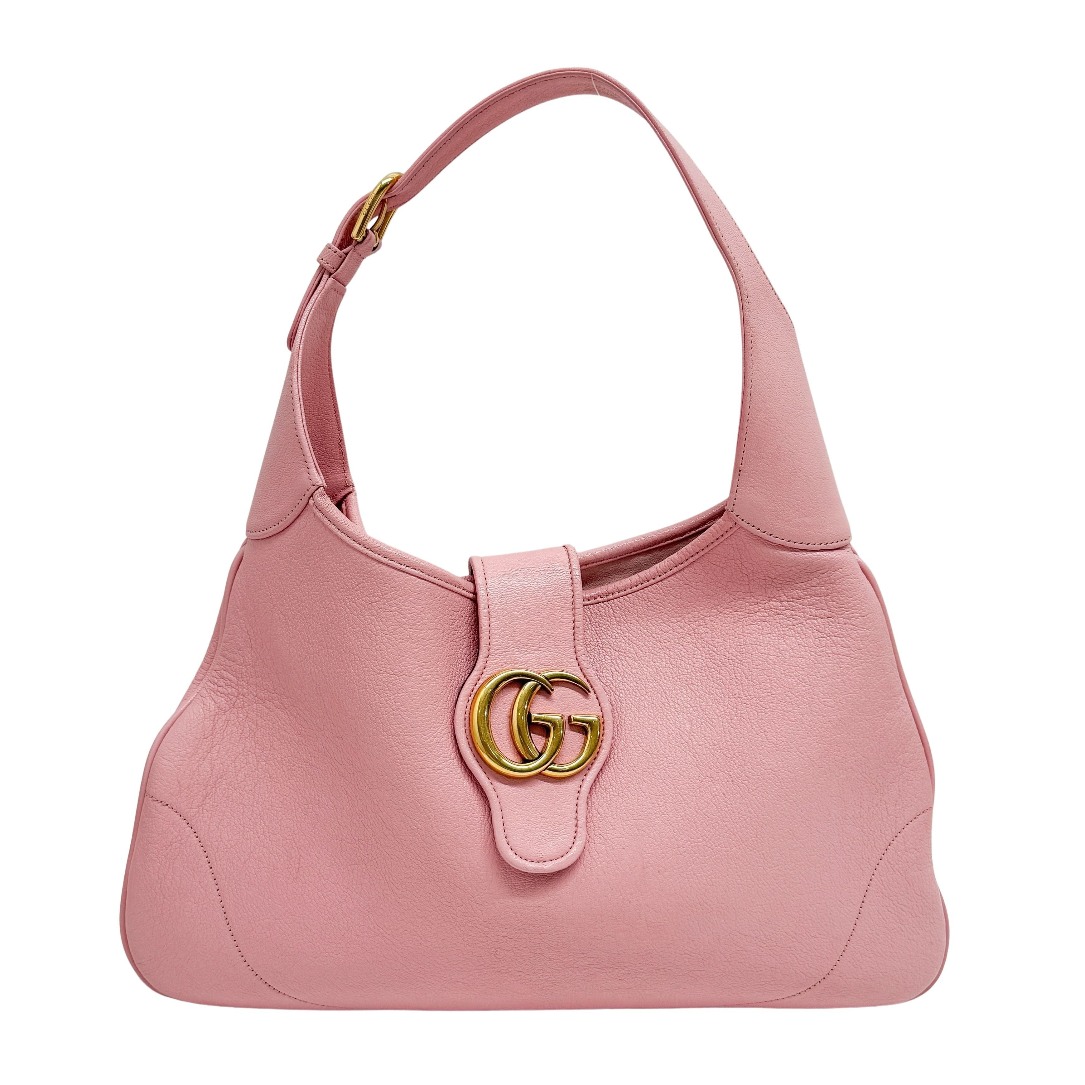 Pink Leather Shoulder Bag