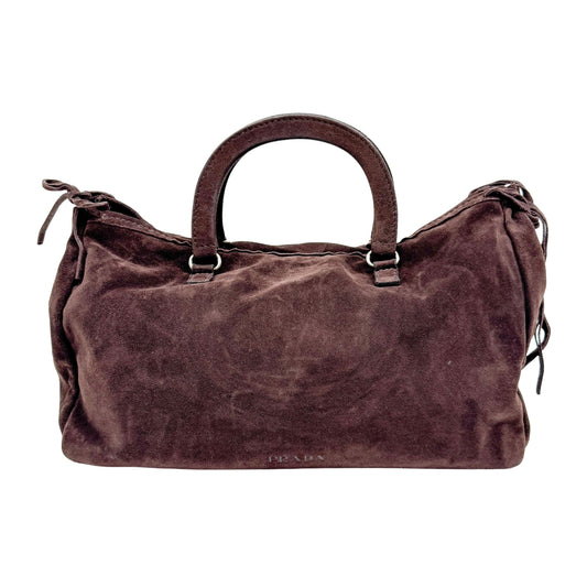Vintage Brown Suede Hand Bag