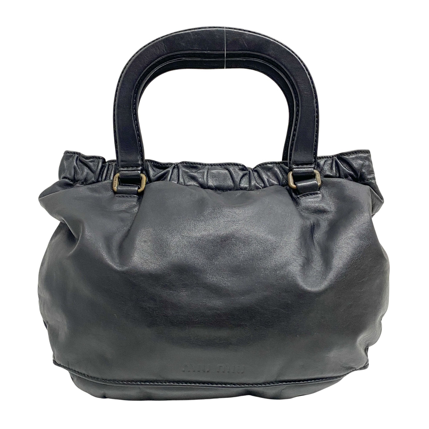 Vintage Black Leather Hand Bag