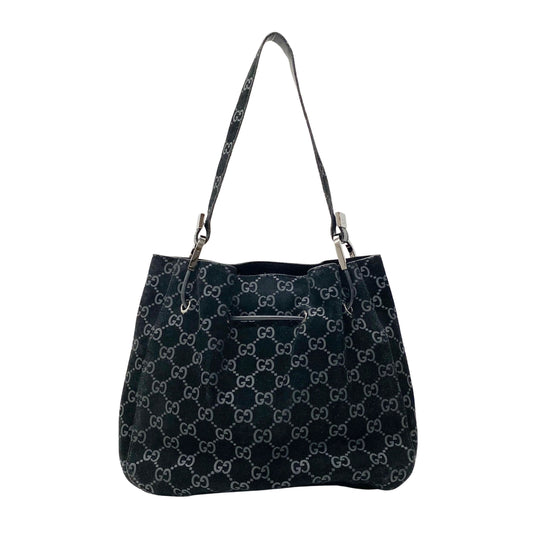 GG Black Suede Bucket Shoulder Bag