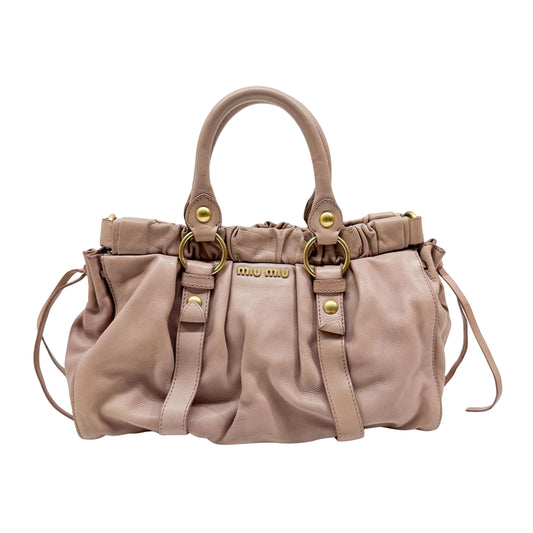 Vitello Pink Leather Two Way Bag