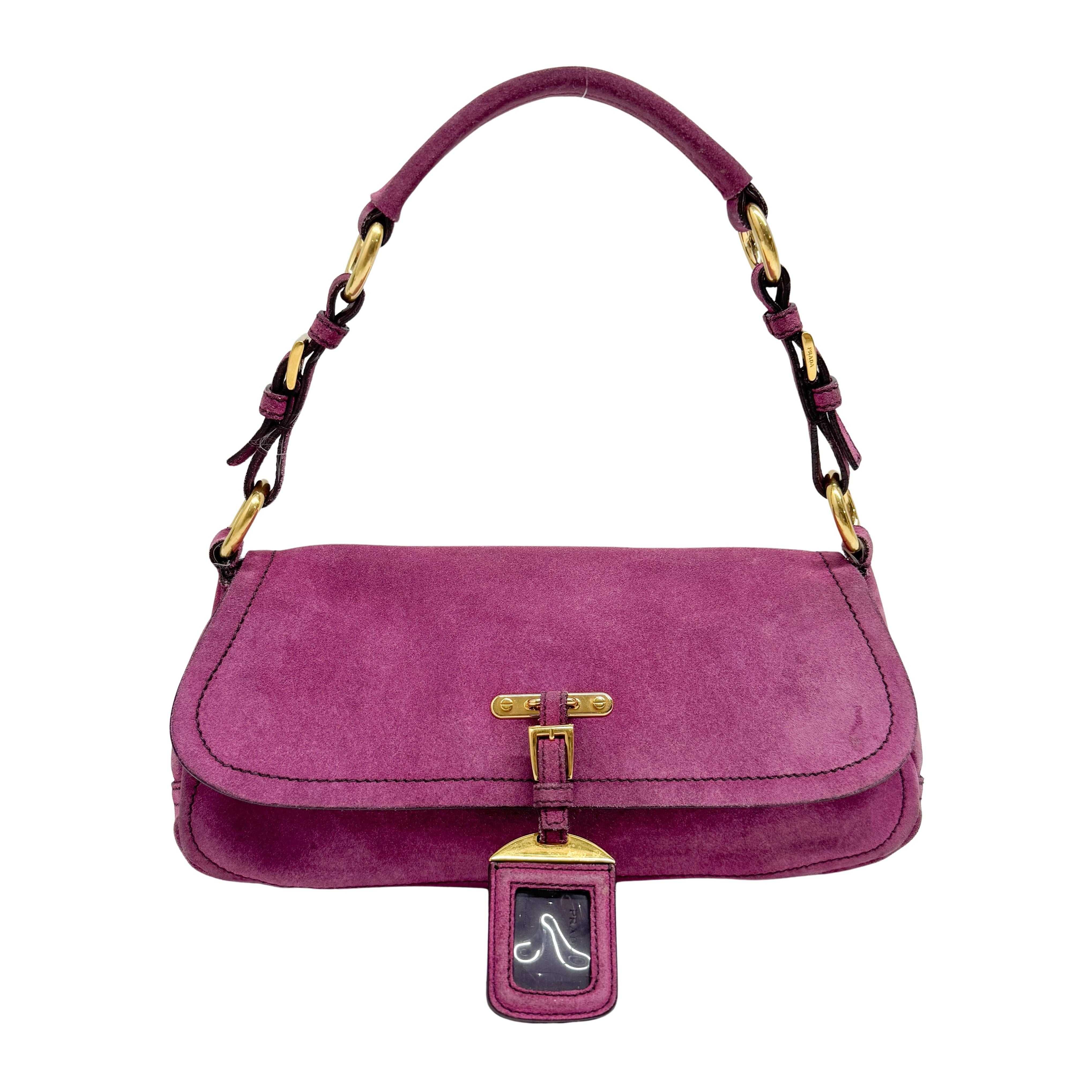 Purple Suede Shoulder Bag