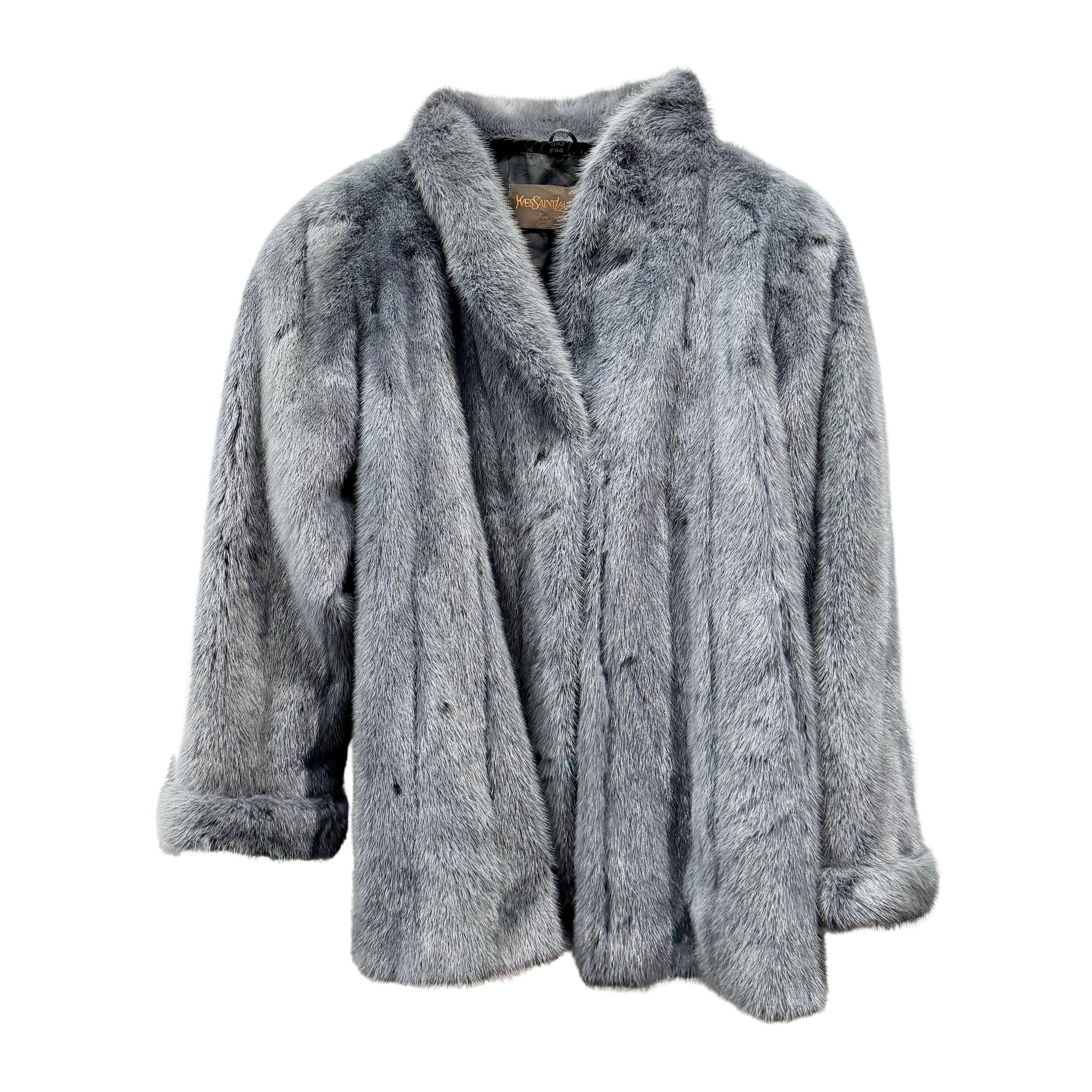 Size US 12 Grey Mink Fur Coat