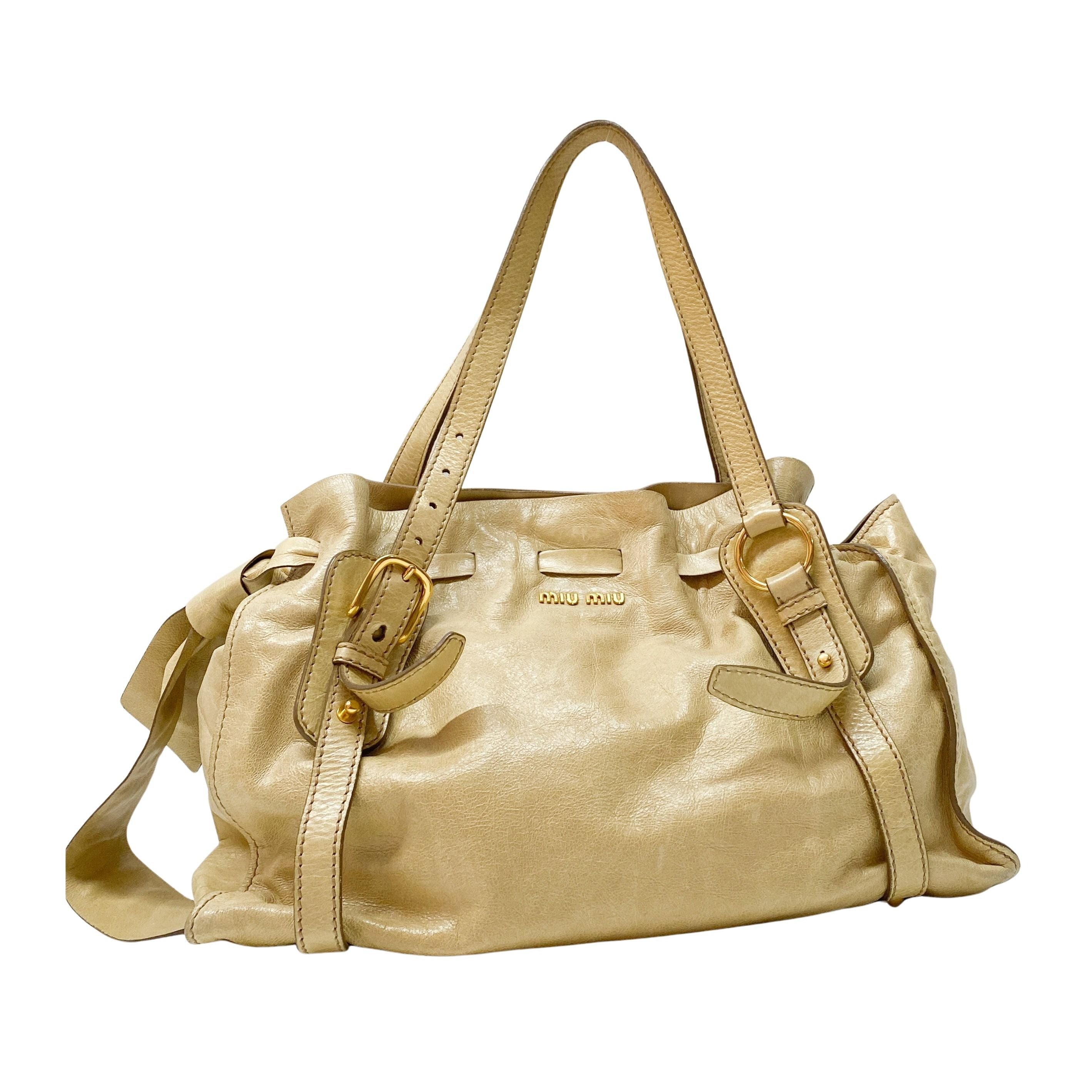 Vintage Yellow Leather Shoulder Bag