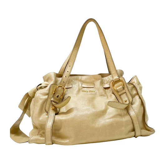 Vintage Yellow Leather Shoulder Bag