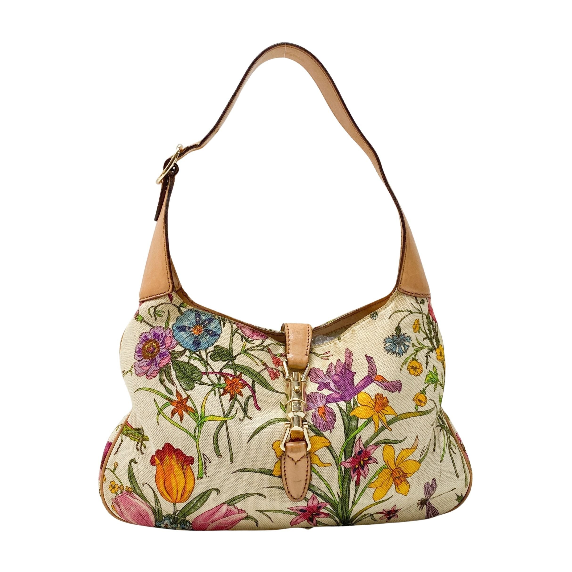 Jackie Floral Cotton Canvas Shoulder Bag
